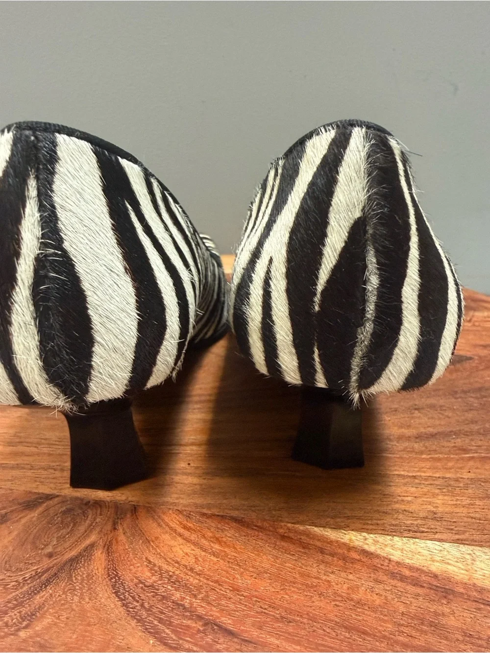 Enzo Angiolini Zebra Print Pumps in Black and Cream